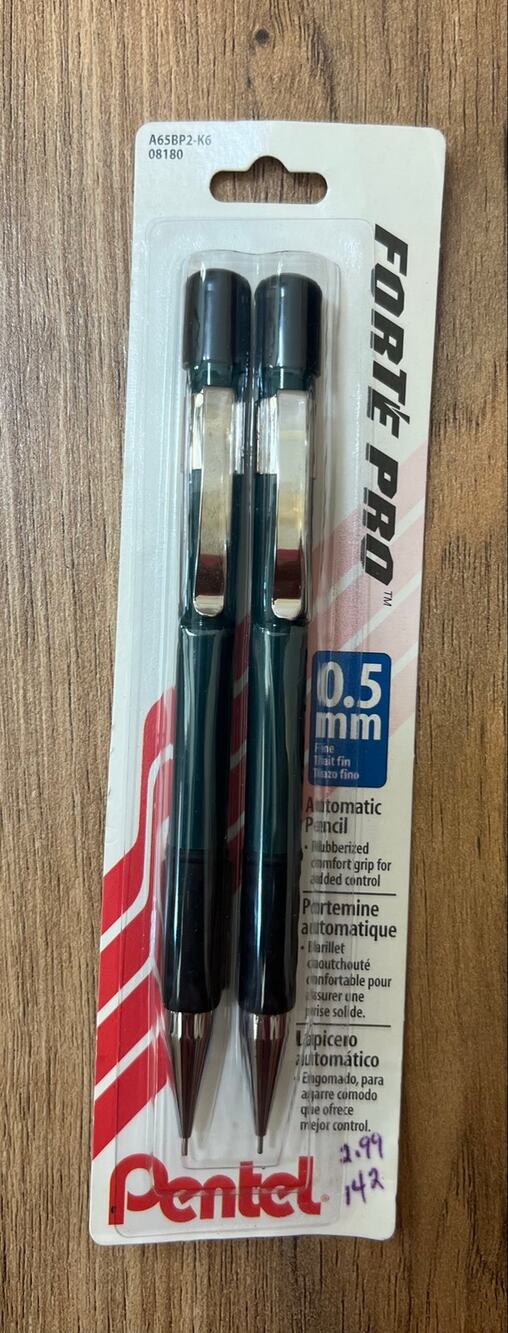 Vintage Pentel Forte Pro A65 0.5mm Mechanical Pencils 2 Pack NOS Sealed